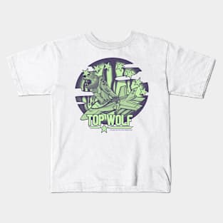 Top Wolf - Halloween Vibes Green Kids T-Shirt